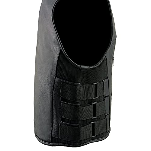 Image of Milwaukee Leather Men's Classic Collarless Motorcycle Biker Rider Leather Vest |MLM|SH