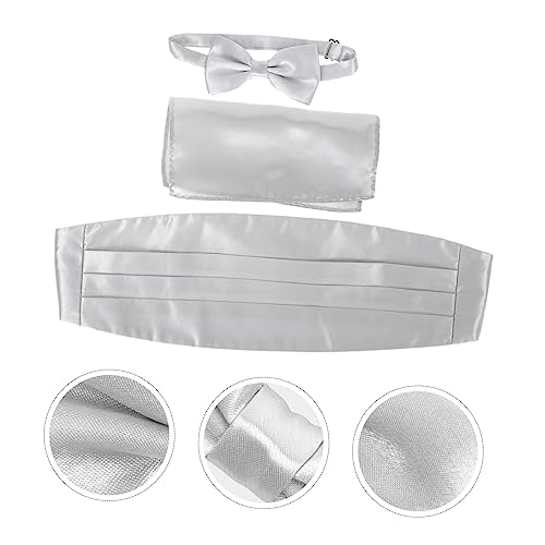 Set de pajarita y fajín de seda para hombre miniatura 3