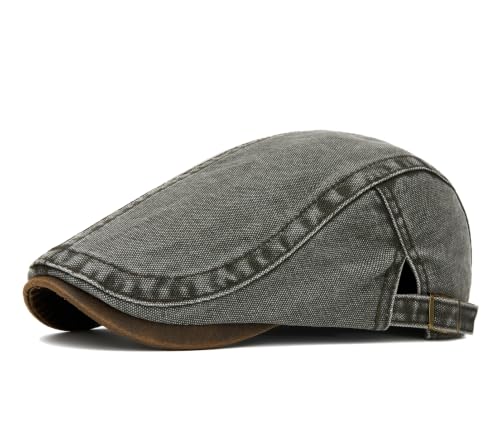 Image of Cotton Newsboy Cap,Breathable Ivy Gatsby Cabbie Beret Hat for Men's Women Driving Hunting Golf