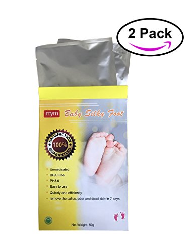 MyM Exfoliating Foot Mask Peeling Feet Masks, Exfoliating Scrub, Whitening and Moisturizer, Clear Foot Odor, Remove Callus and Dead Skin, Result in 7 Days (IMPROVED) 2 Pairs