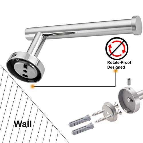 Nolimas Polished Chrome Toilet Paper Holder Sus304 Stainless Steel Half Open Round Wall Mount Rustfree Bathroom 5 Inch Tp Holder Kitchen Washroom Tissue Roll Dispenser #TOP4