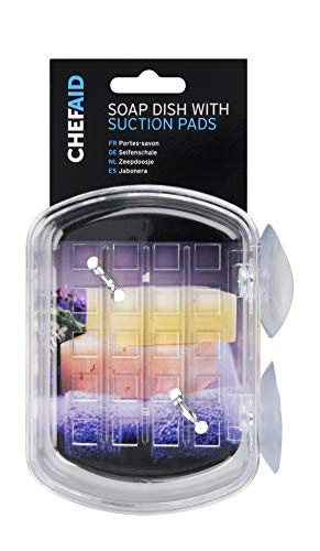 Chef Aid Soap Dish with Suction Pad, Made with extra Durable BPA free plastic