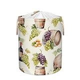 Faltbarer und tragbarer W&auml;schekorb, zusammenklappbar zur Aufbewahrung, Weintrauben mit Kordelzug, W&auml;schekorb f&uuml;r Wohnheim, Reisen, Kinderzimmer, Spielzeugorganisation, 55 l