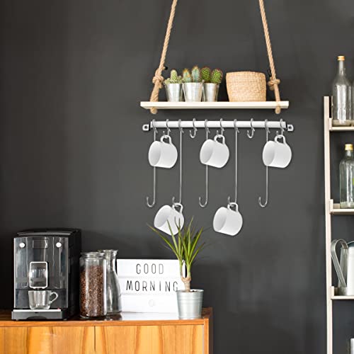 Evanda Coffee Mug Holder, Mug Holder Wall Rack, For Kitchen Dining Room, Wall Mounted Kitchen Rail With 5 Long Hooks And 5 Short Hooks. #TOP3