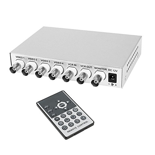 4CH HD Video Quad Splitter - 4-Screen CCTV DVR Processor with NTSC/PAL Switch, PIP Function, for School/Home/Factory Surveillance Systems - Thumbnail 2