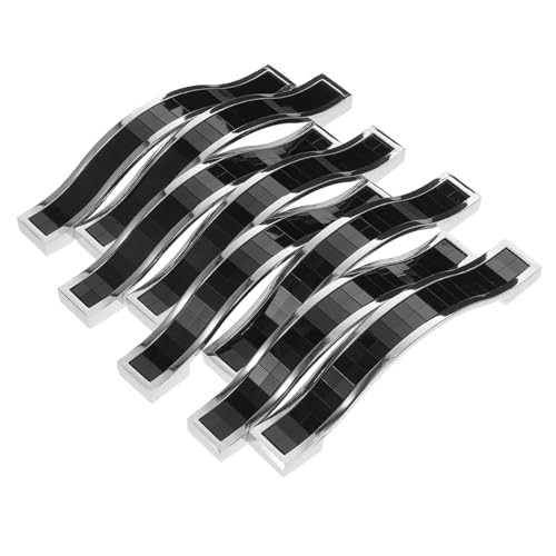 HANABASS 8個 シャープなモダンスル 引き出し取っ手 抽?把手 全黒 ワードローブクローゼット用家具ドアプル耐久性と簡単取付