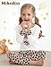 Mikrdoo Girls Pajamas Set Little Kids Cute Soft Color-Blocking Crew Neck Long Sleeve 2 Piece Snug-Fit Pjs Fashion White Heart Leopard Sleepwear Size 5