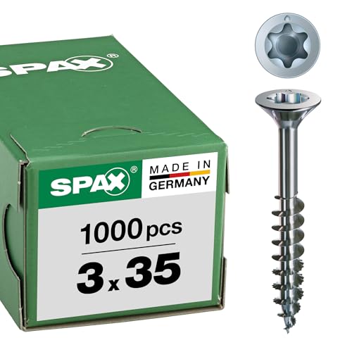 SPAX Universalschraube, 3 x 35 mm, 1000 Stück, Teilgewinde, Senkkopf, T-STAR plus T10, S-Spitze, WIROX - 0191010300355