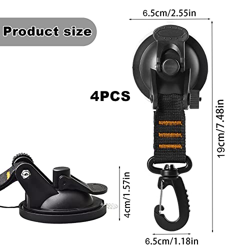Haken Saugnapf, 4 Stücke Saugnäpfe mit Haken, Saughaken Extra Stark Bis 10 KG, Saugnapf Haken Extra Stark Saugnäpfe für Camping Wohnmobil Haushalt Zelt Auto Sonnensegel Vordach Autospanner