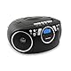 Karcher RR 5042-B tragbares CD Radio/Boombox mit CD-Player und Kassettenspieler (UKW, Batterie-/Netzbetrieb, AUX-In) schwarz