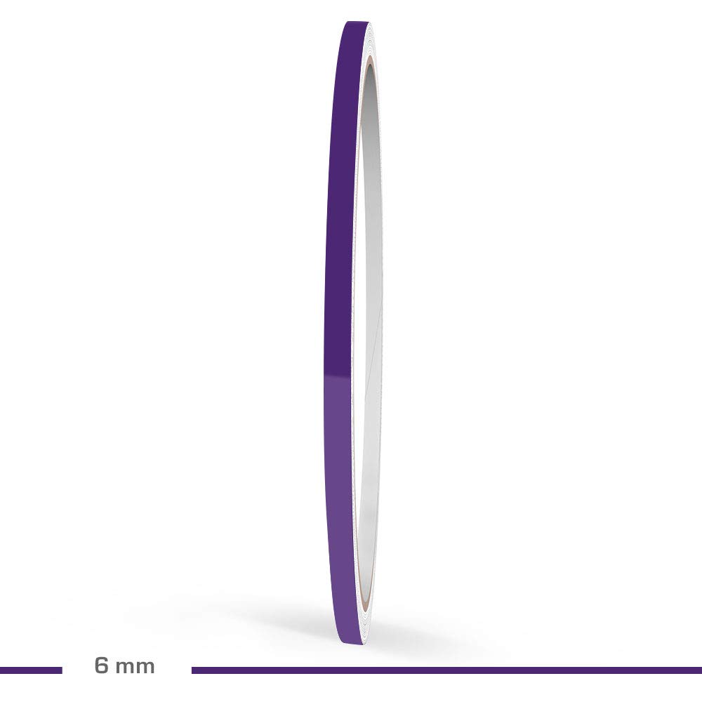 MotokingDecorative Stripe, Purple Glossy, 6 mm Width, 10 m Length, Sticker Foil Car Boat Motorbike Motorhome Caravan