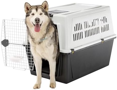 Ferplast Trasportino per cani di taglia grande ATLAS 70, Box per Trasporto Cani grandi, ciotola e accessori inclusi, Chiusura di sicurezza, Griglie per l'aerazione, 68,5 x 101 x h 75,5 cm