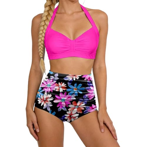 Maillot de bain 2 pièces avec tankini à taille haute galbante et liens réglables confort