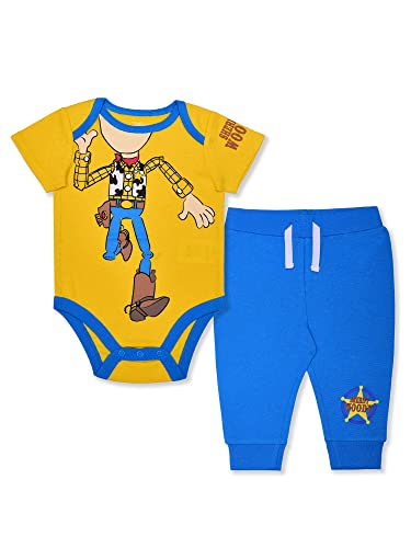 Disney Toy Story Boys Bodysuit and Jogger Pants Costume Set for Newborn and Infant - Yellow/Blue/Green/White