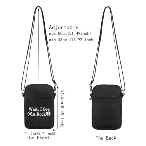 JXGZSO Funny Geologist Gifts Wait I See A Rock Small Sling Bag Geology Rock Crossbody Bag2