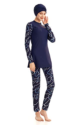 ShuoBeiter Neue bescheidene Badebekleidung Langarm Badeanzug Beachwear Burkini Badeanzug Mode Beachwear (S1, M) Cover
