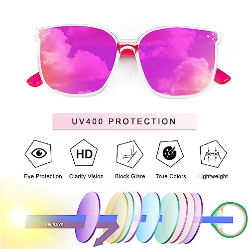 Kids Sunglasses - Mirrored Flexible Sunglasses for Girls & Boys, Toddler UV400, Age 3-104
