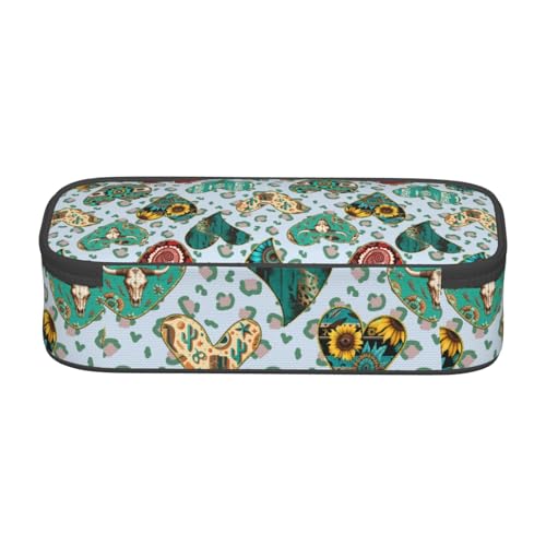 Image of Western Aztec Pencil Case Aesthetic Large Capacity Pen Pouch | Storage Bag with Compartments for Travel School Office Organizer