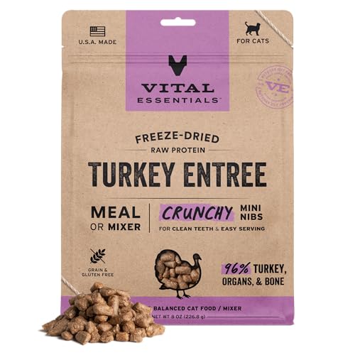 Vital Essentials Freeze-Dried Raw Turkey Meal or Mixer Cat Food