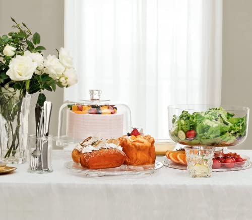 image for HBlife Acrylic Cake Stand with Dome Cover Multifunctional Serving Cook
