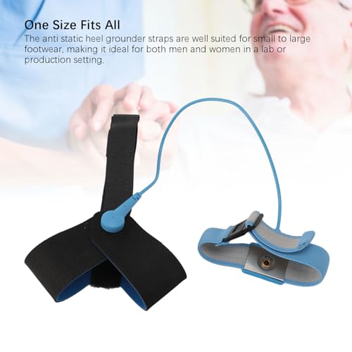 Image of 2 Pcs ESD One Size Fits All Anti Static Heel Grounder Straps, Adjustable ESD Shoes Straps with Buckle, Anti Static Foot Heel Straps for Grounding and Protecting Electronics Against Electric Shock