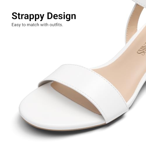 DREAM PAIRS Women's Chunky Low Block Heel Dress Sandals,White-Pu-1,11 by DREAM PAIRS - Used condition - Image 6