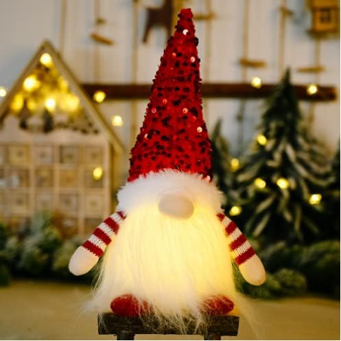 Sells Christmas Decorations Christmas Sequins with Lights Christmas Glow Faceless Dolls 3pcs