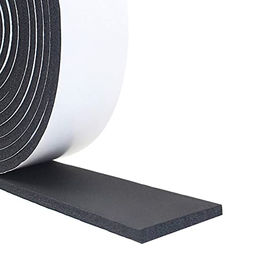 Image of DGSL Foam Weather Stripping, 2 inch x1 /8 inch, 26Ft Door Window Seal Tape | Self Adhesive Weatherstrip AC Foam Tape for Window Gaps, Door Frame, Soundproof Insulation