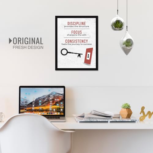 Image of Chaka Chaundh - Discipline Quote - DISCIPLINE provides the structure FOCUS sharpens the aim CONSISTENCY fuels the journey to success - Motivational Quotes frames for Office, Student - (11 X 14 Inches)