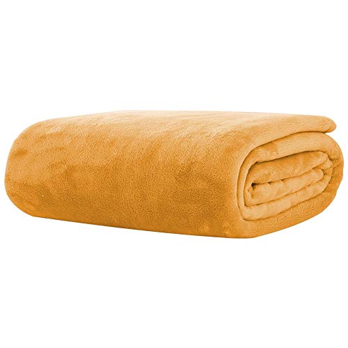 Yumuo Flannel Solid Color Blanket, Ultra-Soft Plush Full Size All Season Light Weight Blanket,Wrinkle-Resistant Blanket For Home Bedroom-D (63X87Inch) #TOP4