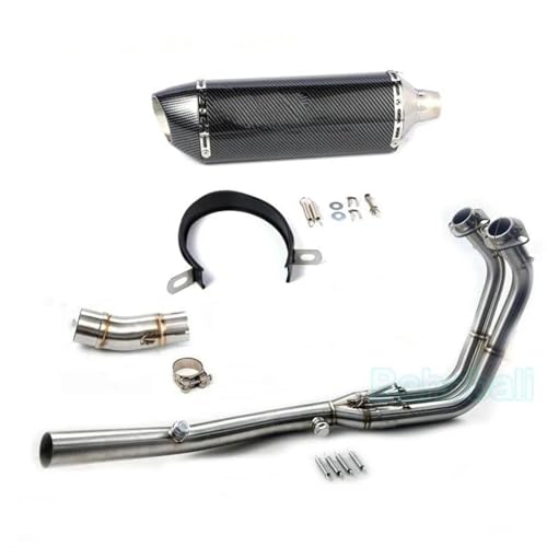 Système d'échappement complet moto avec tuyau connexion acier inoxydable Kawasaki Z400 2023