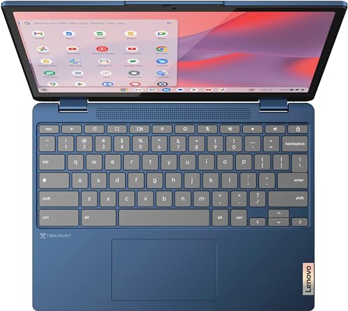 Image of Lenovo Flex 3 3i 2-in-1 Chromebook (12.2 inch FHD+ Touchscreen, Intel N100, 4GB DDR5 RAM, 192GB (64GB eMMC + 128GB SD Card)) Student & Education Laptop, Webcam, NFC, HDMI, USB-C, IST Pen, Chrome OS, Blue
