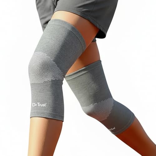 Image of Dr Trust USA 4501 Knee Cap Support for Joint Pain Relief During Sports, Gym, Running, Exercise, Cycling, Workout|Anti-Sweat Compression Knee Brace for Men and Women - Large (1 Pair)