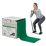 TheraBand Resistance Band 25 Yard Roll, Heavy Green Non-Latex Professional Elastic Bands For Upper & Lower Body Exercise Workouts, Physical Therapy, Pilates, Rehab, Dispenser Box, Intermediate Level 1