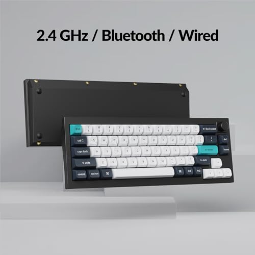 Image of Keychron Q2 Max Wireless Custom Mechanical Gaming Keyboard, QMK /VIA Programmable Knob 2.4 GHz /Bluetooth 5.1 /Wired, 65% Compact RGB Hot-Swap with Gateron Red Switch for Mac Windows Linux - Black