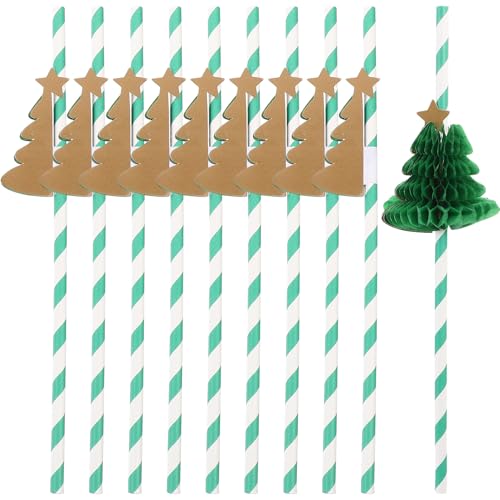 10 pitillos de papel decorativos navideños miniatura 1
