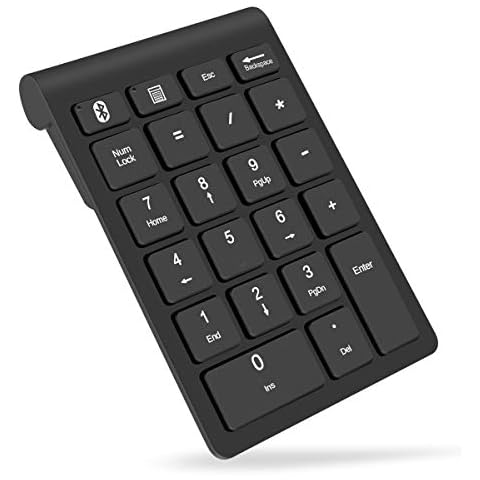 Foloda Bluetooth Wireless Number Pads, Numeric Keypad 22 Keys Portable Financial Accounting 10 Keys Number Keyboard Extensions for Laptop, PC, Desktop, Surface Pro, Notebook Cover
