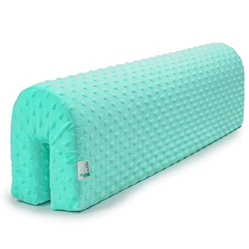 protector cama anticaida - topper de espuma en protector pared cama infantil (menta, 70 cm)