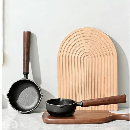 WINRIOO Small Cast Iron Skillet,Butter Warmers for Seafood,5.1 Inch Mini Frying Pan for Basting,Melting,Simmering Sauce,Butter Cheese,Warming Milk,Fried Egg Indoor Outdoor Cooking(2 pack)