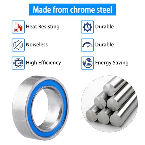 Image of 10pcs MR85-2RS Ball Bearings - Miniature Deep Groove Ball Bearing Double Blue Rubber Sealed Chrome Steel for RC Cars /Planes /Drone /Robotics and Small Electric Motors(5x8x2.5mm)