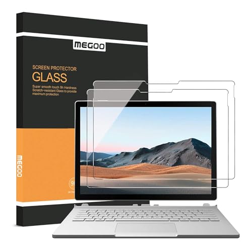 Megoo [2 Pack] Screen Protector for Surface Book 3/2/1 (13.5 Inch),Tempered Glass/Easy Installation/Scratch resistant, Compatible with Microsoft Surface Pen