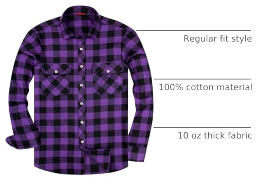 Image of Alimens & Gentle Men's Button Down Regular Fit Long Sleeve Plaid Flannel Casual Shirts
