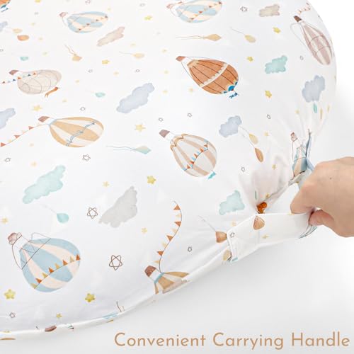 Image of DILIMI Newborn Lounger Cover, Ultra Soft Comfortable Lounger Slipcover Removable Cover for Infant Lounger Pillow, Hot Air Balloon (Pillow Not Included)