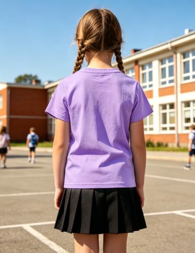 Image of Girls' School Days Short Sleeve Shirts Graphic T-Shirts Size 5-8