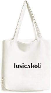 Estilosa palavra musicaholic Art Deco presente moda sacola sacola de compras bolsa casual bolsa de mão
