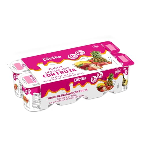DIA LACTEA yogur desnatado 0% con frutas pack 8 unidades