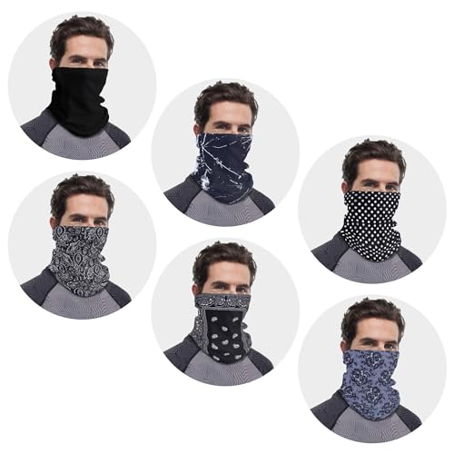 6 PCS Unisex Neck Warmer, Seamless Tube Balaclava, Face Cover, Cycling Mask, Ski Snood, Multifunctional Headwear, Neck Gaiter (Multicolor)3