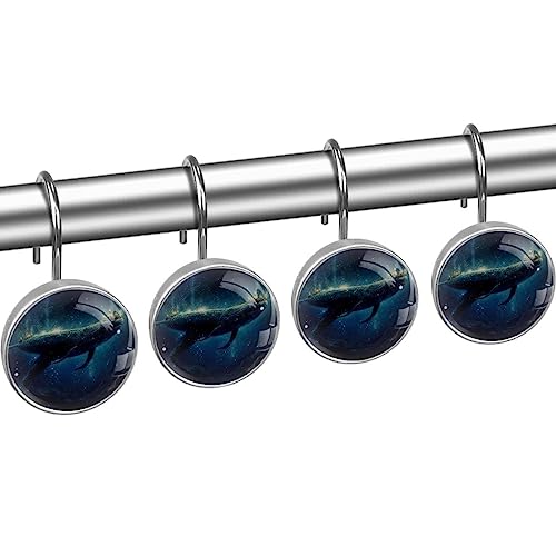 Crochets de rideau de douche baleine double glissement pour tringle de douche