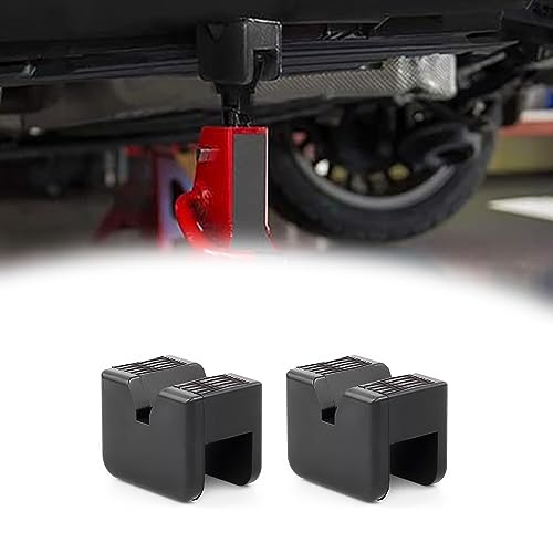 Image of gunhunt 2 PCS Car Jack Pad Adapter, Rubber Anti-Slip Waterproof Jack Stand Protector, Universal Slotted Frame Protector for Jack Stand (Black)