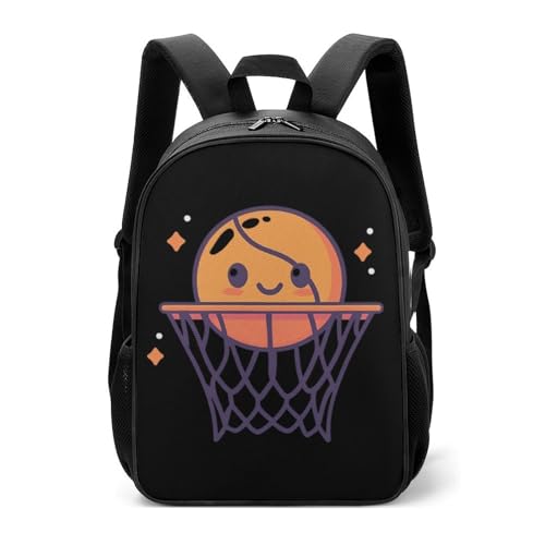 Basketball Hoop Travel Backpack Casual Daypack Shoulder Bag with Adjustable Shoulder Straps for Hiking
